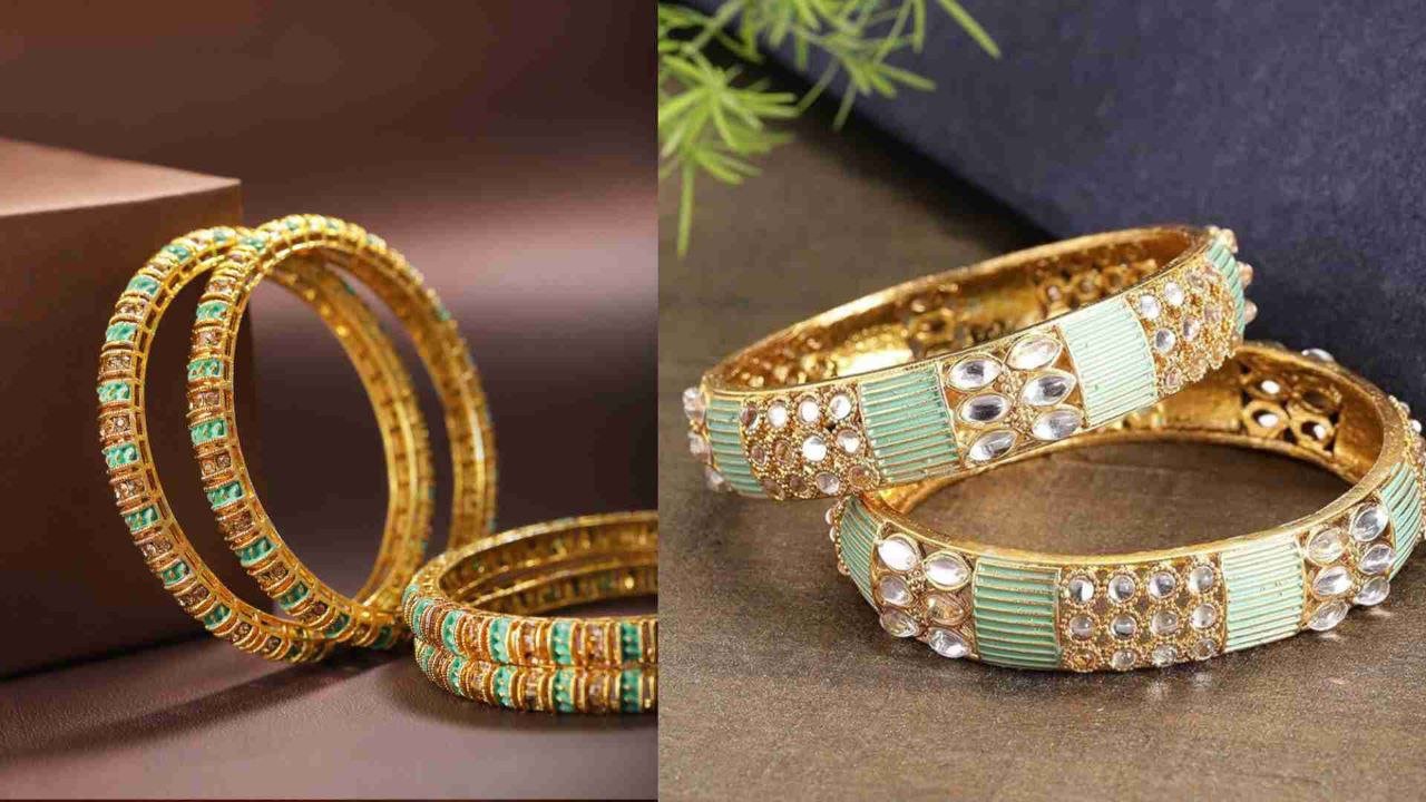 Meenakari Bangles की यूनिक डिजाईन करें इन ऑउटफिट के साथ ट्राई